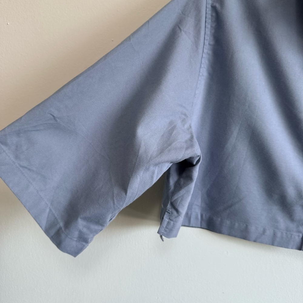 Reebok Cropped Button Down Shirt Women’s Periwinkle Blue Utility Gorpcore Y2K M - Picture 4 of 7